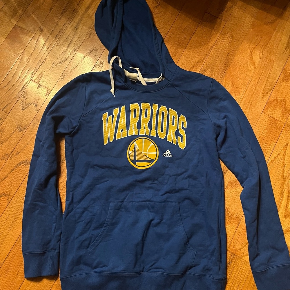 Adidas Blue Hoodie with White Trim